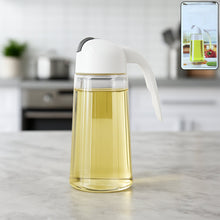Kitchen Glass Oil Bottle Dispenser Automatic Opening Closing Home Bottles For Oil And Vinegar Honey Olive Oil Container (630ml)