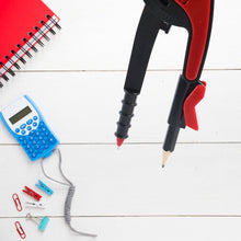 2 Pc Geometry Set – Built-in Pencil Grip + Transparent Plastic Protractor – School Geometry Tools Kit