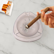 Oblivion Transparent White Ashtray with Cigarette Holder Grooves – Modern Smoke Disposal Tray (1 Pc)