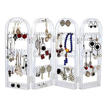 4 Folding Storage Hanger Acrylic Earring Screen Holder Display Stand Clear (1 Set)