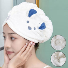 Soft Microfiber Hair Drying Towel Wrap with Cute Animal Ears & Button Closure (1 Pc)