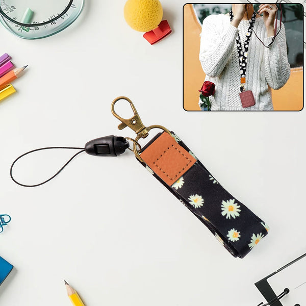 Daisy Flower Print Keychain